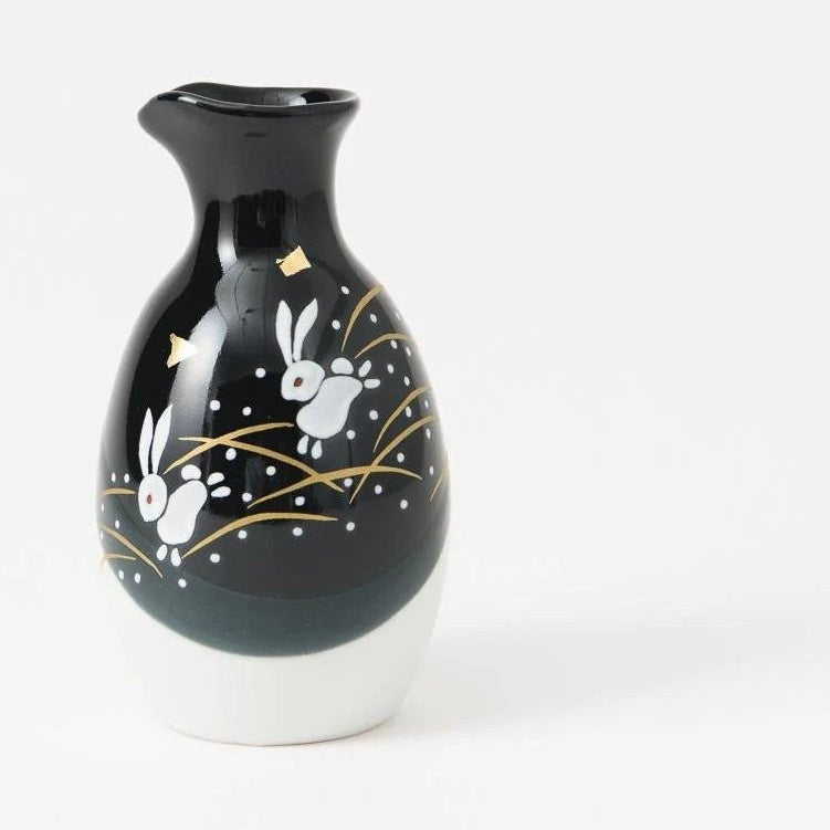 Kutani Rabbit Sake Cup & Tokkuri Decanter