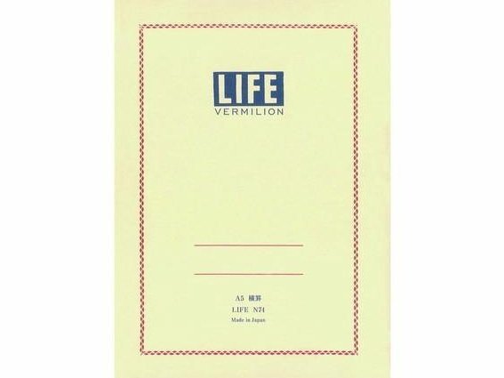 Life Stationery Japanese Paper 'Vermilion' Notebook Ruled Cream
