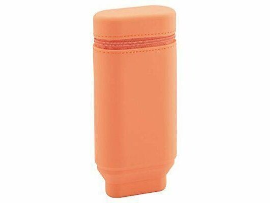 Lihit Lab Smart Fit Actact Stand Pencil Case Oval Type Orange