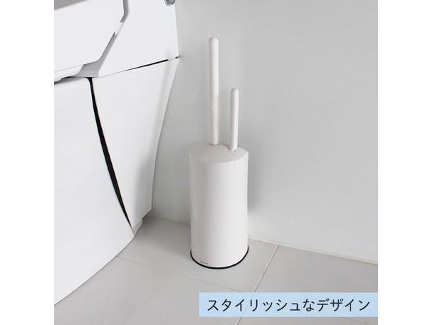 Marna 2-In-1 Toilet Brush Set W/ Storage Case (White) - Large & Mini B