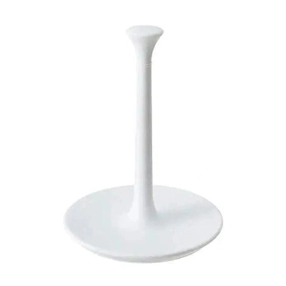 White minimalist bathroom cup stand with non-slip base and silicone tip