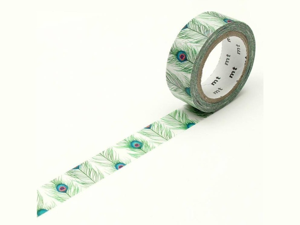Masking Tape MT Single Roll Peacock Feathers