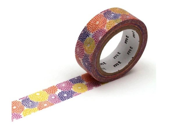 Masking Tape MT Single Roll - SOU &#39;Kiku Zukushi&#39; Chrysanthemum