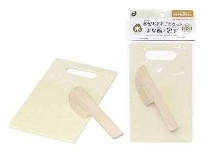 Menfasna Wooden Play-mom Set Chopping Board Japanese Cooking Knife Pcs