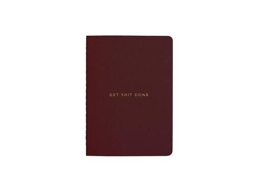 MiGoals Get Shit Done Limited Edition Notebook Soft Cover Minimal Burgundy Gold Foil