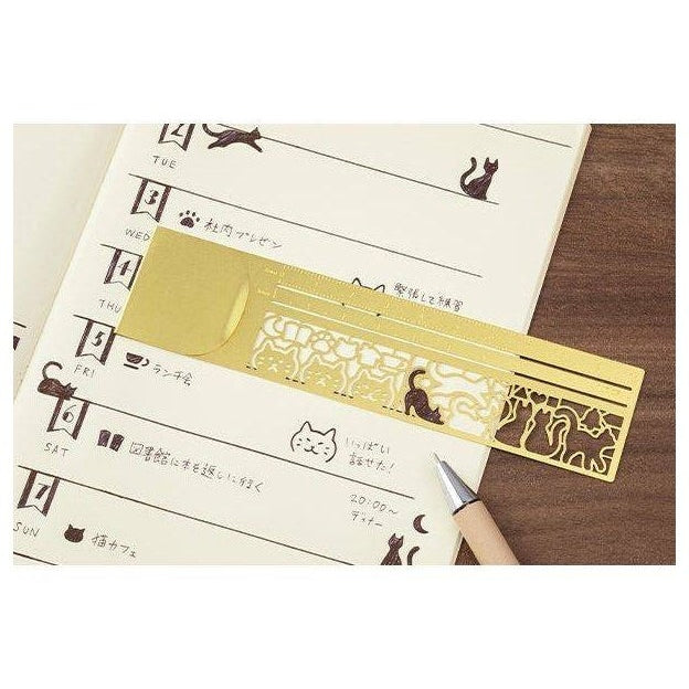 Midori Clip Ruler Cat