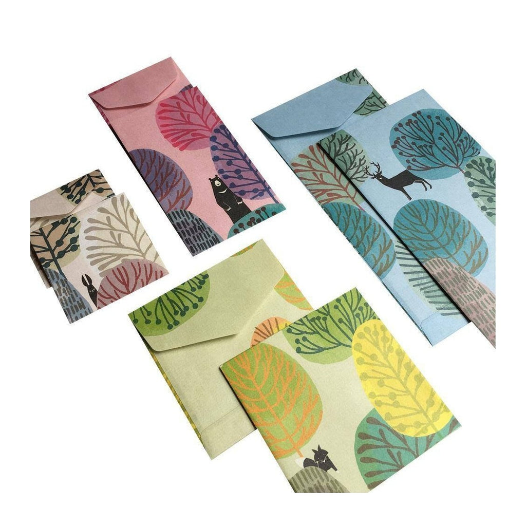 Midori Gasa Gasa Envelope Set Woodland