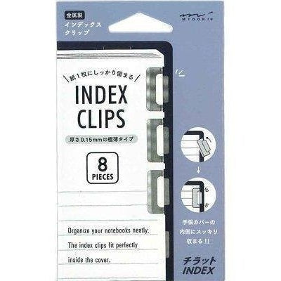 Midori Index Clips Silver