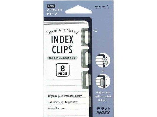 Midori Index Clips Silver