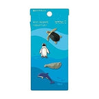 Midori Mini Magnet Aquarium set of 4 sea creature figurines on packaging card