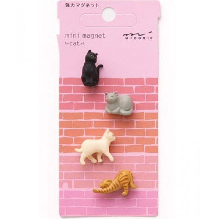 Midori Mini Magnet Cat 4pc