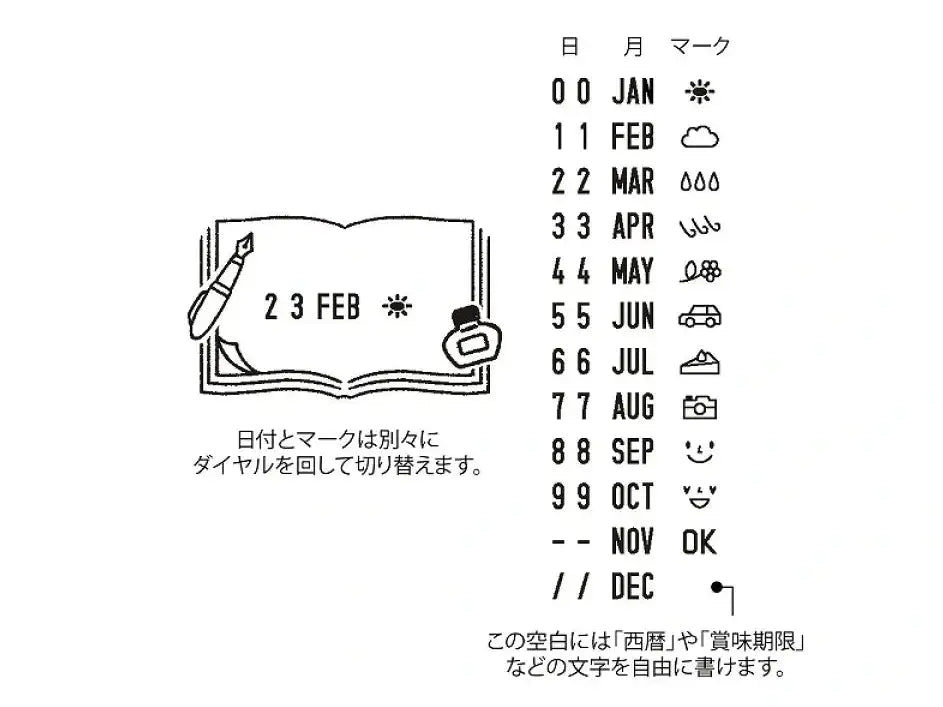 Midori Paintable Rotary Date Stamp