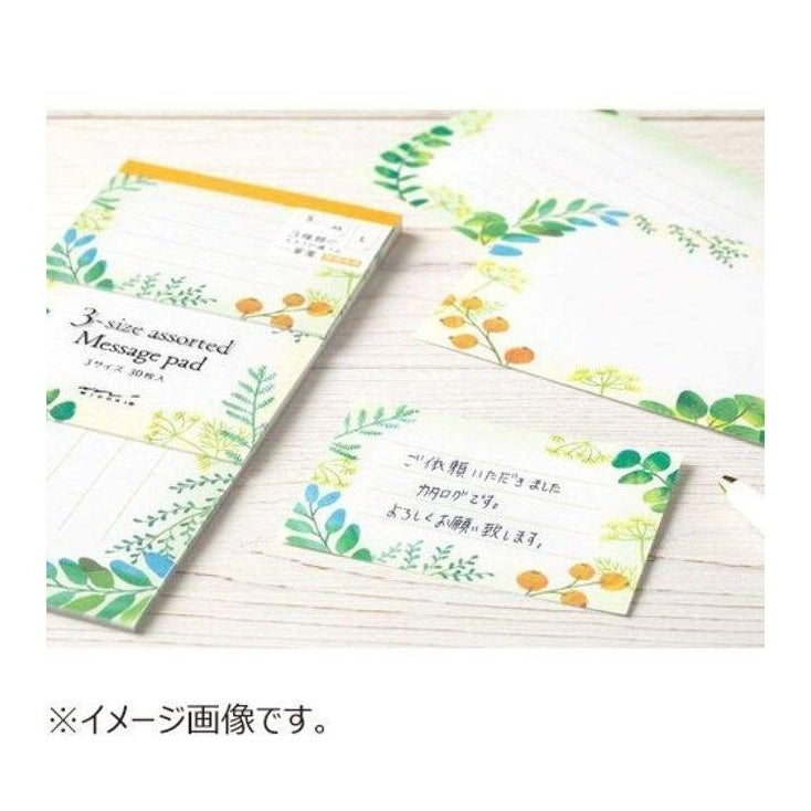Midori 3-Size Message Pad Botanical