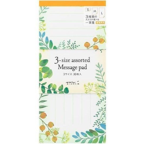 Midori 3-Size Message Pad Botanical