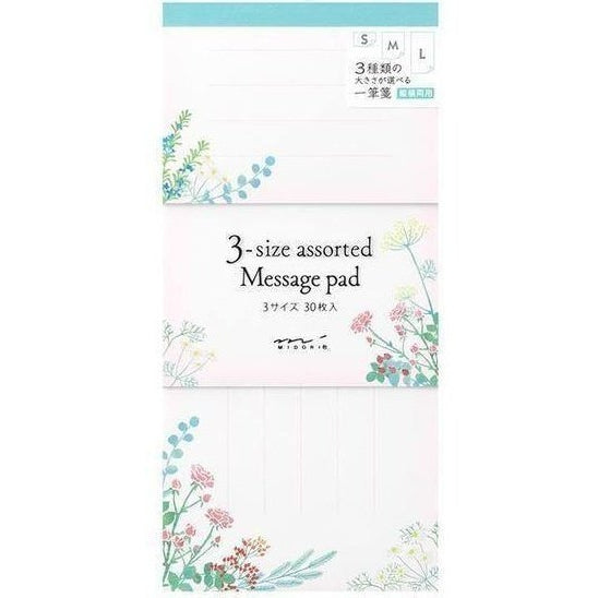 Midori 3-Size Message Pad Flower Bouq
