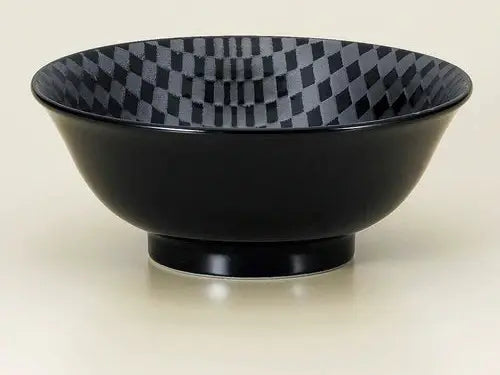 Mino - Black Checkered Donburi Bowl Size 6.3