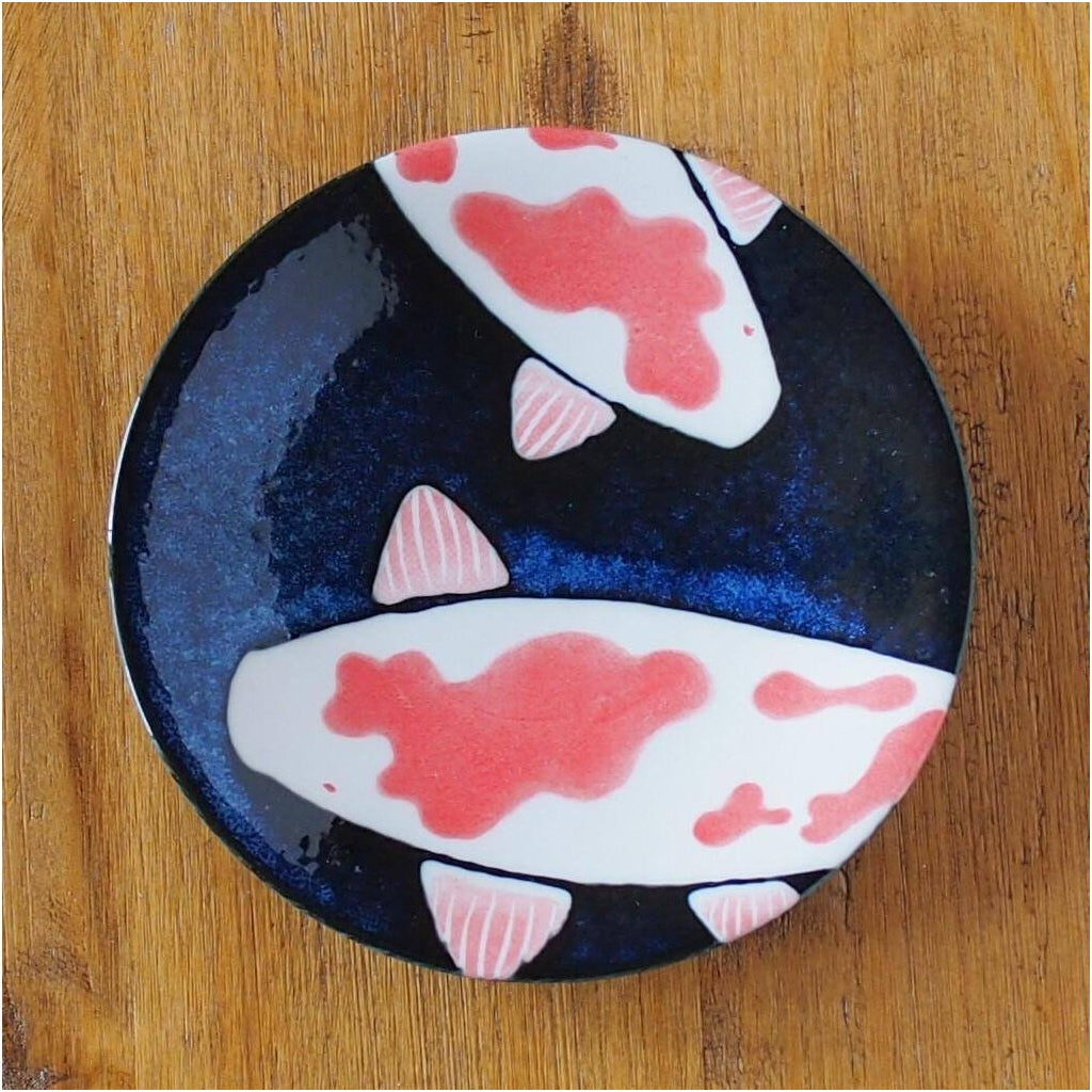 Mino - Coloured Koi Plate 14D