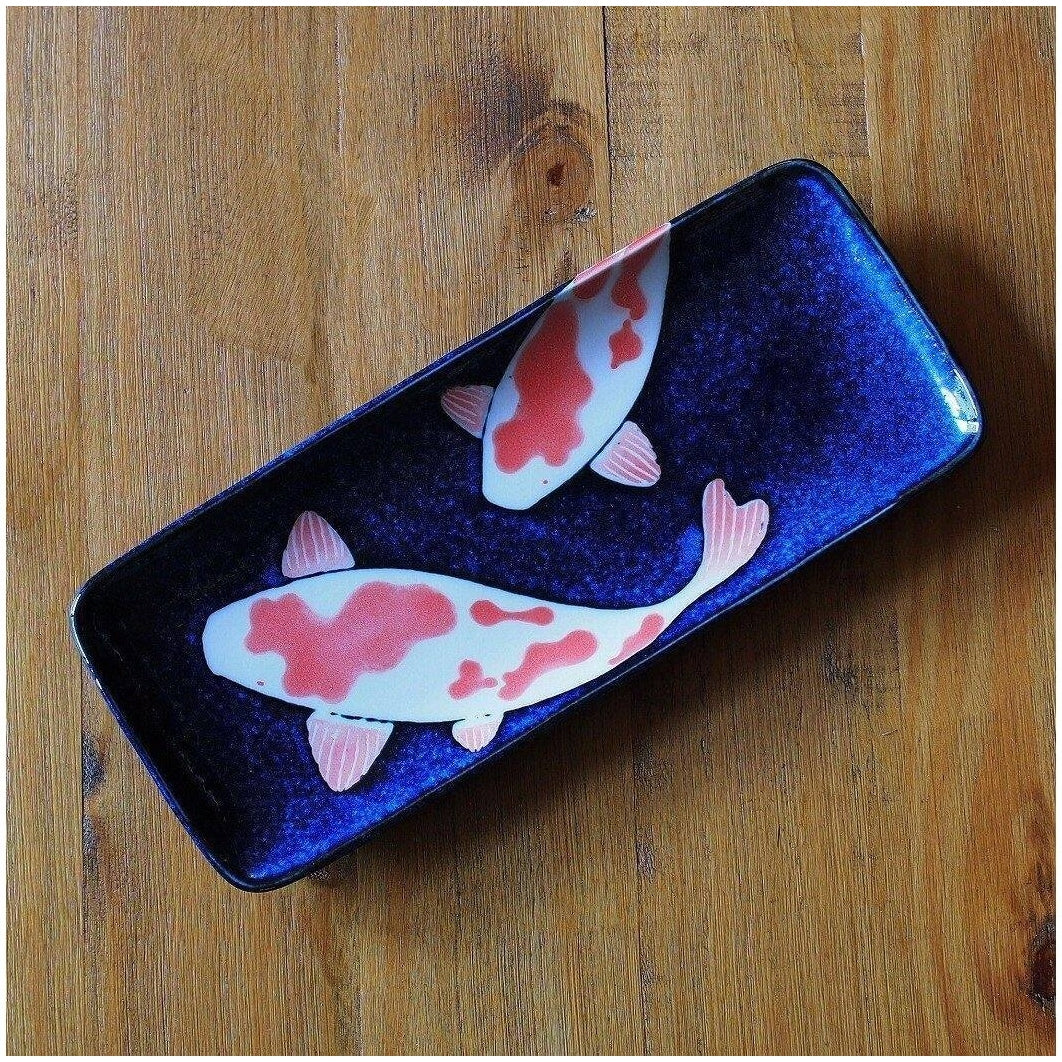 Mino - Coloured Koi Rectangular Plate