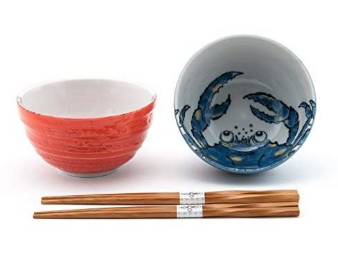 Mino Crab Bowl and Chopstick Set