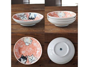 Mino Shiba Dog Deep Plate Pink cm