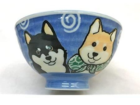 Mino Shiba Dog Rice Bowl Blue cm