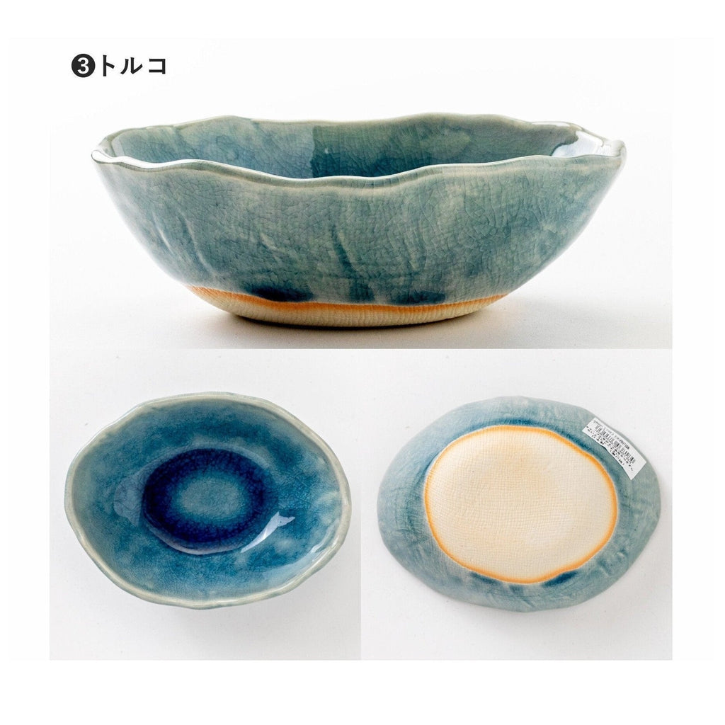 Minoru Amane Floral Oval Bowl 13.5D