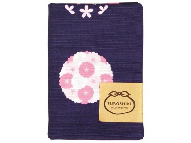 Miya Purple Cherry Blossom Circles Furoshiki Wrapping Cloth 70cm”