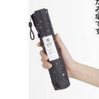 Nifty Colors dark gray mini umbrella with white speckles and UV label