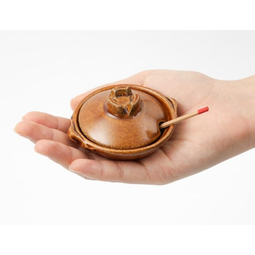 Nagatanien Chibi Brown Ame Donabe Seasoning Pot