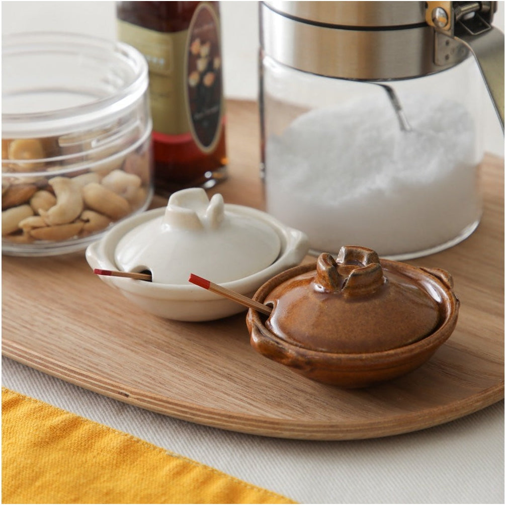 Nagatanien Chibi Brown Ame Donabe Seasoning Pot MINIMARU