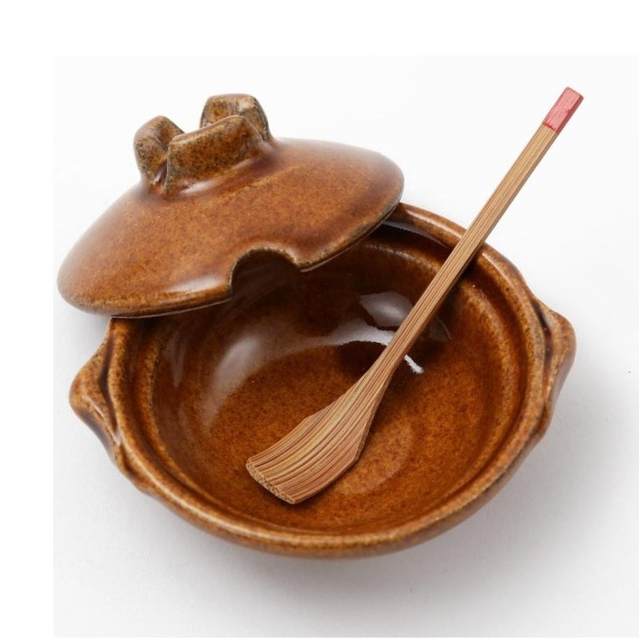 Nagatanien Chibi Brown Ame Donabe Seasoning Pot