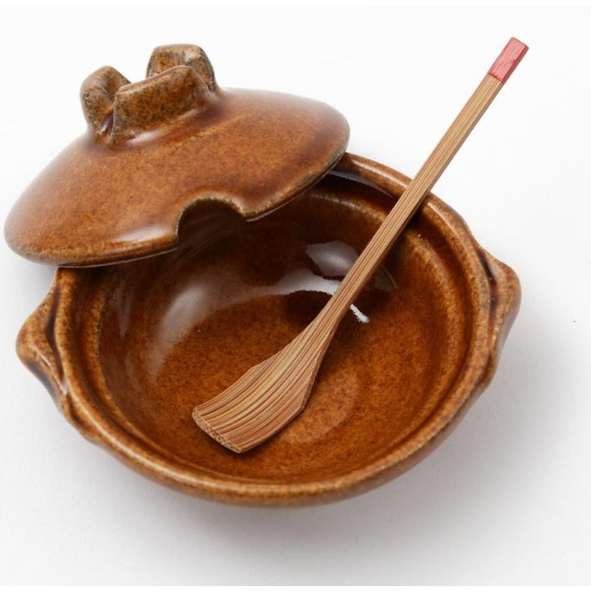 Nagatanien Chibi Brown Ame Donabe Seasoning Pot MINIMARU