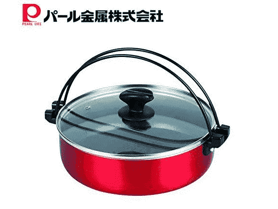 Pearl Non-Stick IH Compatible Sukiyaki Pot Glass Lid cm