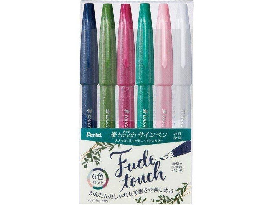 Pentel Fude Touch Brush Pens New Colour pc Set