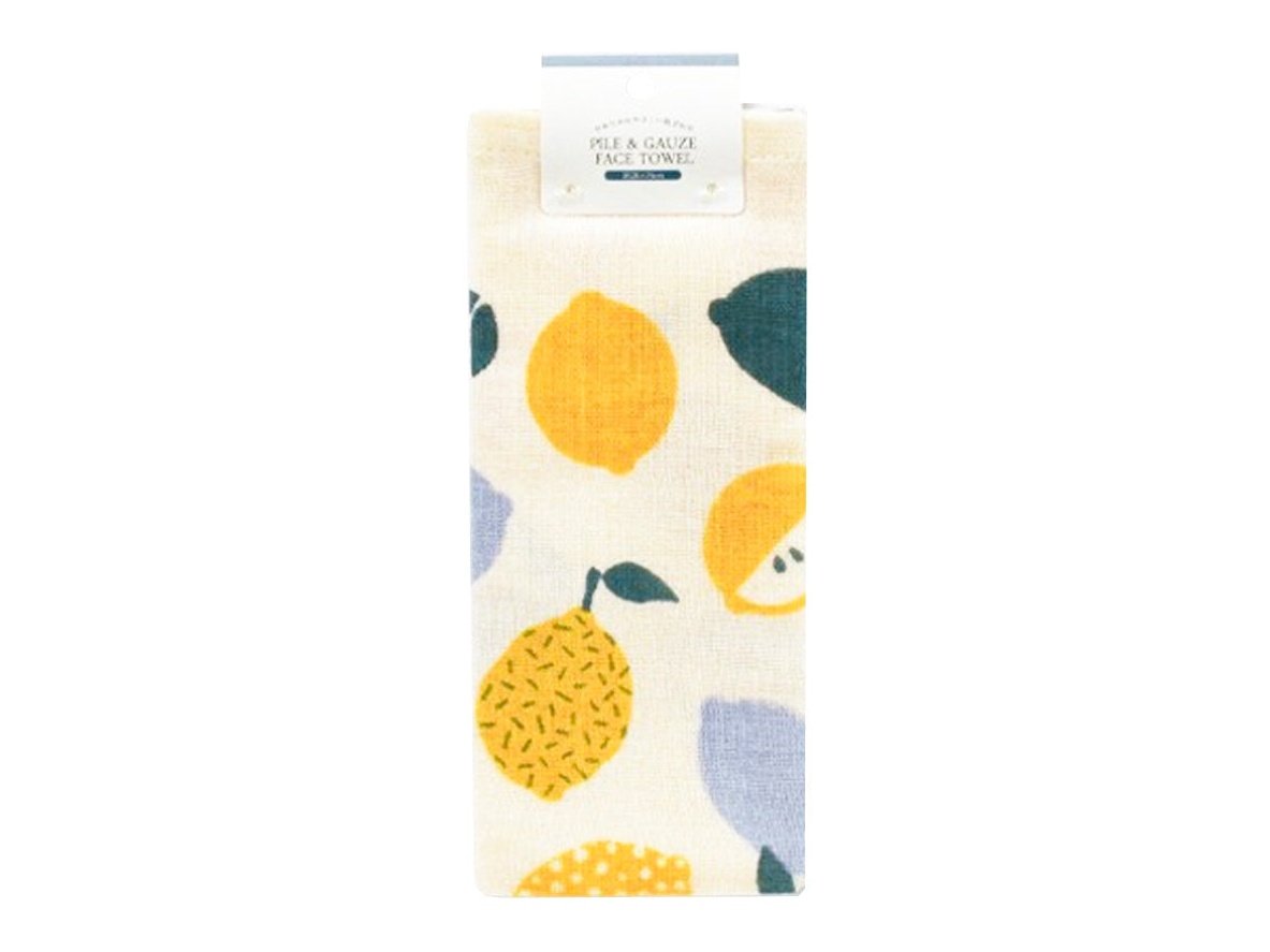 Pile &amp; Guaze Lemon Pear Face Towel
