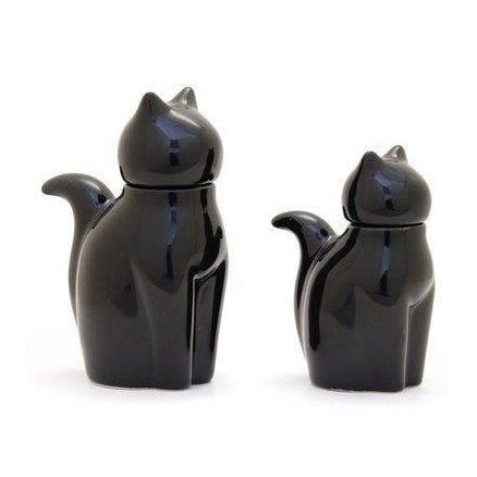 Porcelain Cat Soy Sauce Bottle Black