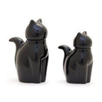 Porcelain Cat Soy Sauce Bottle Black