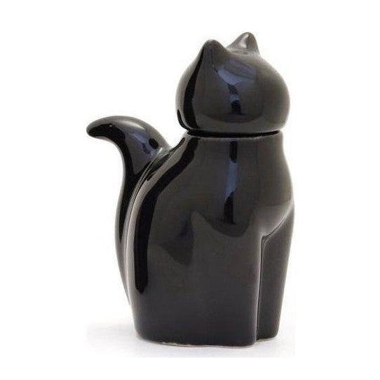 Porcelain Cat Soy Sauce Bottle Black