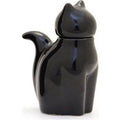 Porcelain Cat Soy Sauce Bottle Black