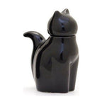 Porcelain Cat Soy Sauce Bottle Black