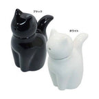 Porcelain Cat Soy Sauce Bottle Black