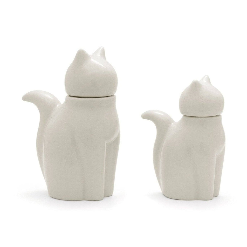 Porcelain Cat Soy Sauce Bottle White