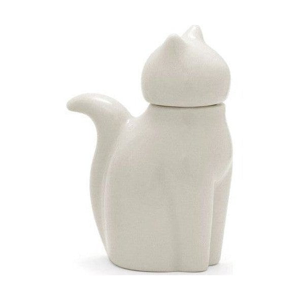 Porcelain Cat Soy Sauce Bottle White