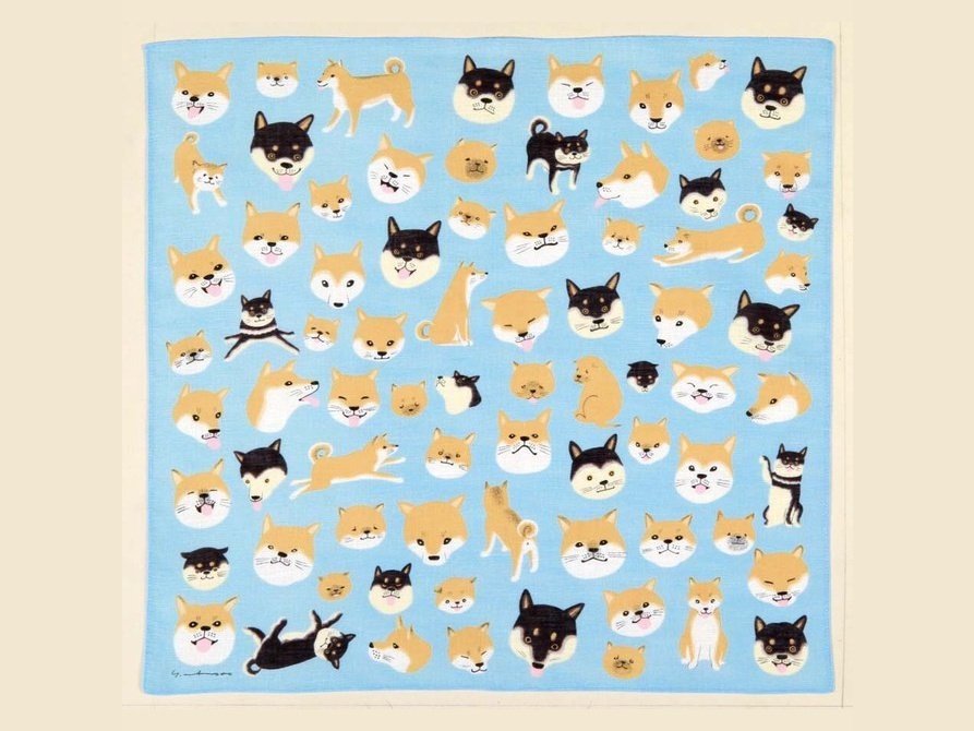 Ryukodo Yoko Matsumoto Shiba Inu Handkerchief 50x50cm