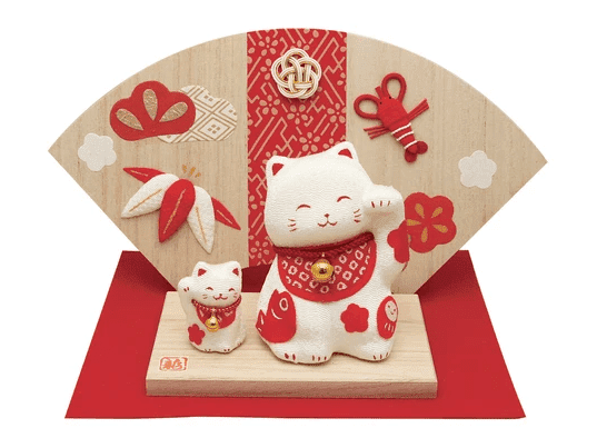 Ryukodo Beckoning Cat Parent And Child Ornament