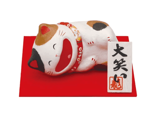 Ryukodo Chigiri Laughing Cat Lying