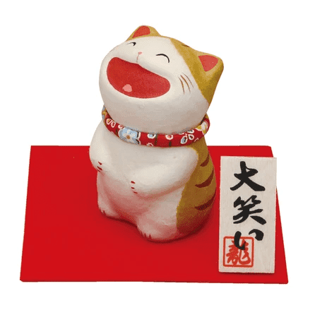 Ryukodo Chigiri Laughing Cat Standing