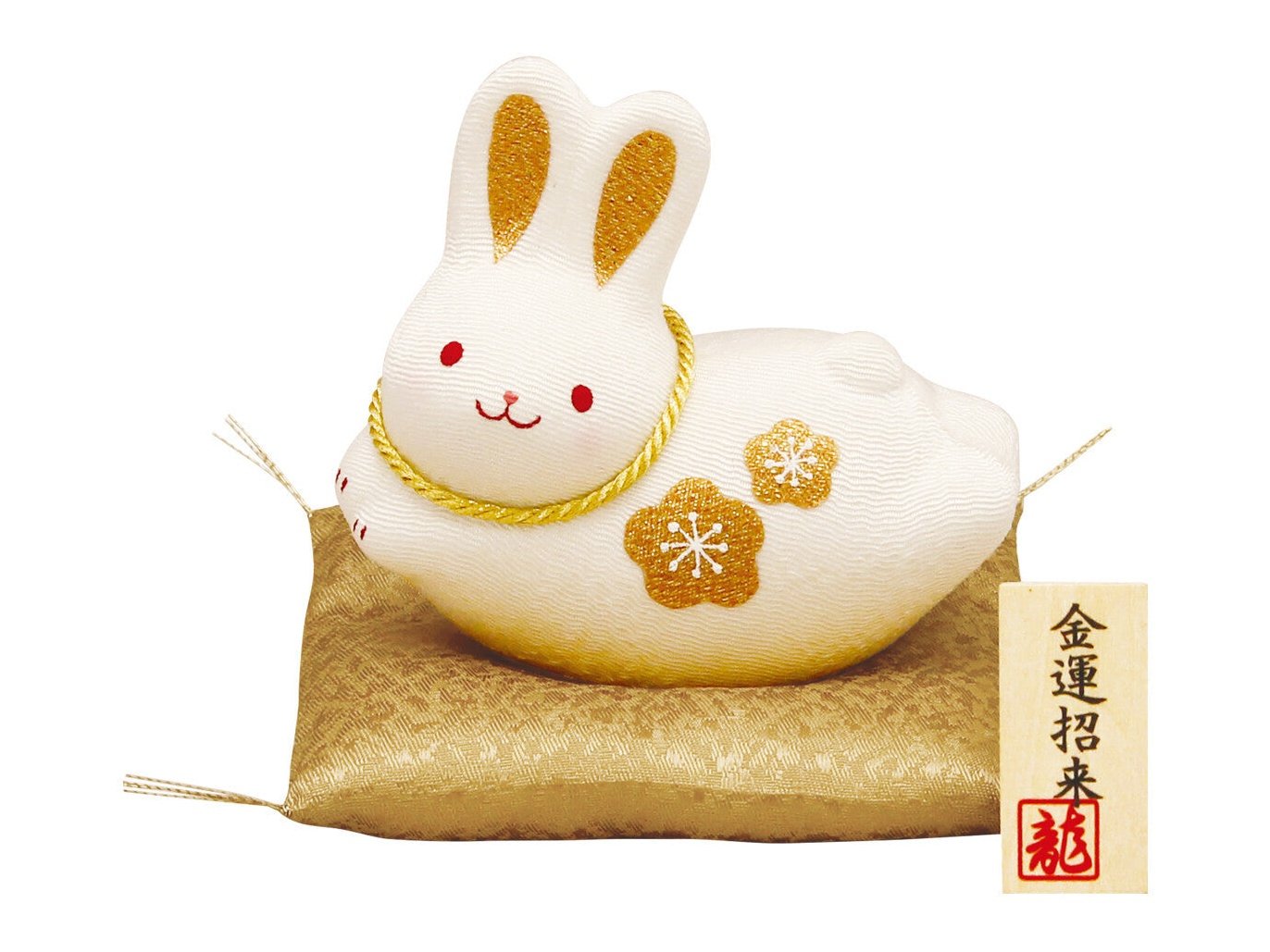 Ryukodo Gold Rabbit Cushion
