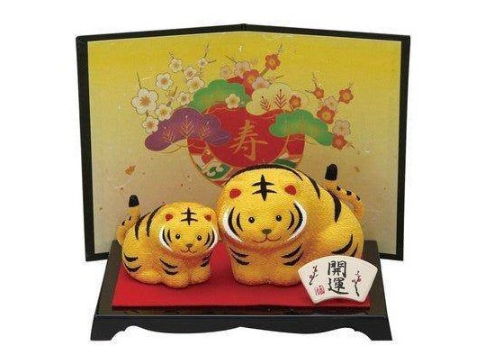 Ryukodo Parent Child Folding Screen Tiger
