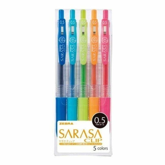 Zebra Sarasa Clip Pen 0.5mm 5-colour Set